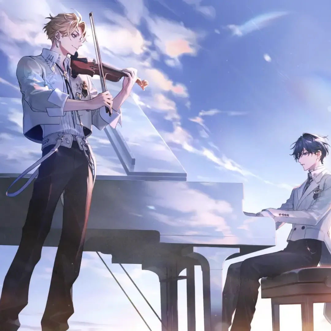 彩虹社 Nijisanji-音樂系雙人組合-RhyZyGy-天才小提琴手-神永タイガ-作曲特優生-山田龍一郎-初配信-出道單曲-VTuber-彩虹社音樂系雙人組合4450