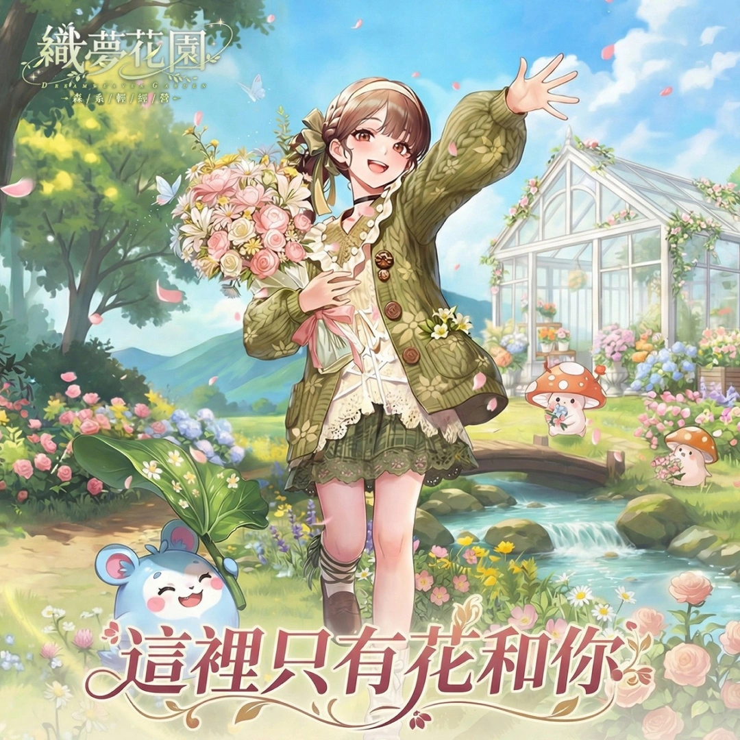 手機遊戲-織夢花園森系輕經營-事前預約活動開跑-送出5萬束實體鮮花