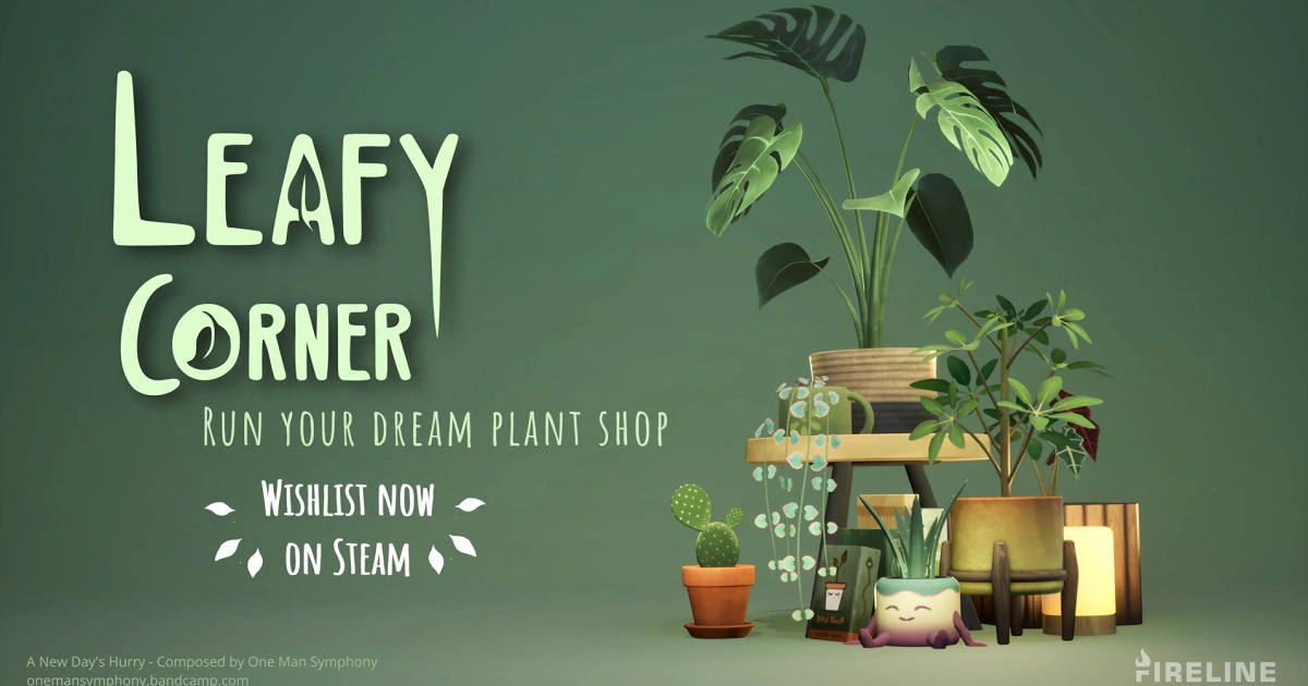 綠植小築 Leafy Corner 官方主視覺，療癒系園藝商店經營遊戲