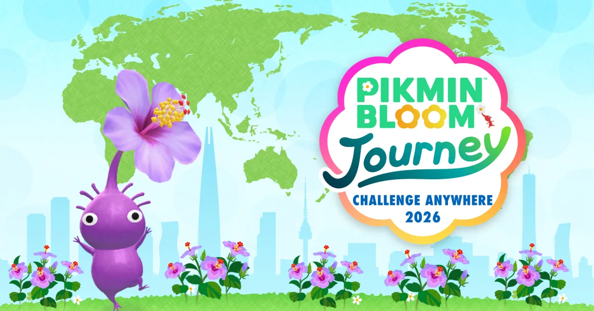 Pikmin Bloom-2026 Pikmin Bloom 之旅-付費-全球挑戰-節慶蘑菇-紫色玫瑰花結飾品皮克敏-線上活動-韓國-明信片-漢江風景-獲取辦法-參與辦法-時間-限制-挑戰內容