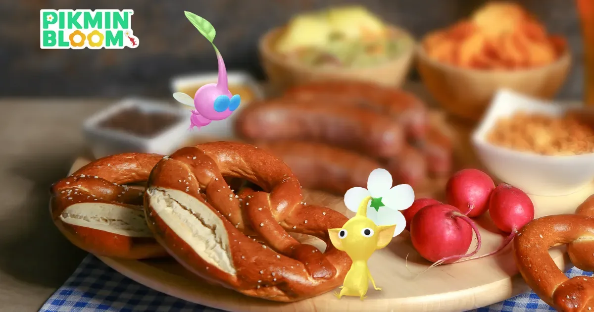 Pikmin Bloom-全新秋季節慶活動-香腸飾品皮克敏--月餅飾品皮克品-秋季貼紙飾品皮克敏-冰凍皮克敏更首度加入月餅行列-皮克品秋季節慶活動-中秋節-蝴蝶結餅乾-9月偉大蘑菇-9月皮克敏活動